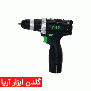 دریل شارژی 12 ولت 1300 میلی آمپر 2 دور دو باتری پی ای پی مدل CD-1225