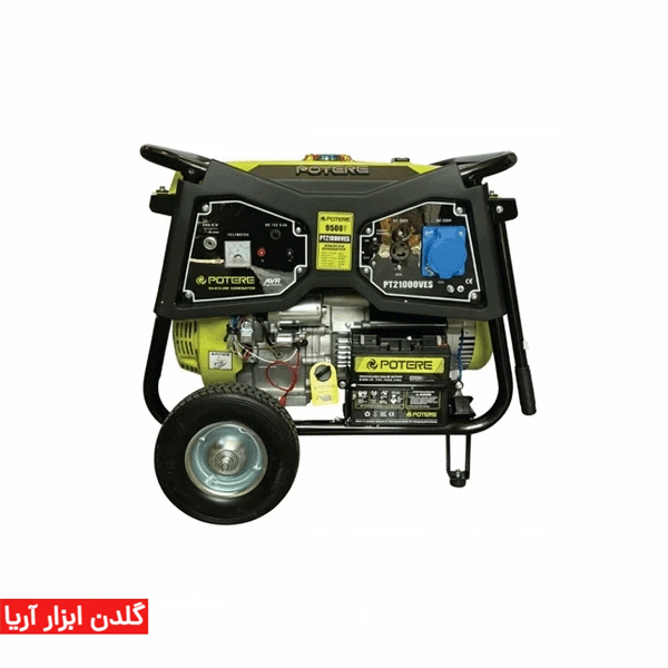 موتور برق بنزینی استارتی تک فاز 9.5 کیلووات پوتر مدل PT21000VES+B+R+ATS BOX